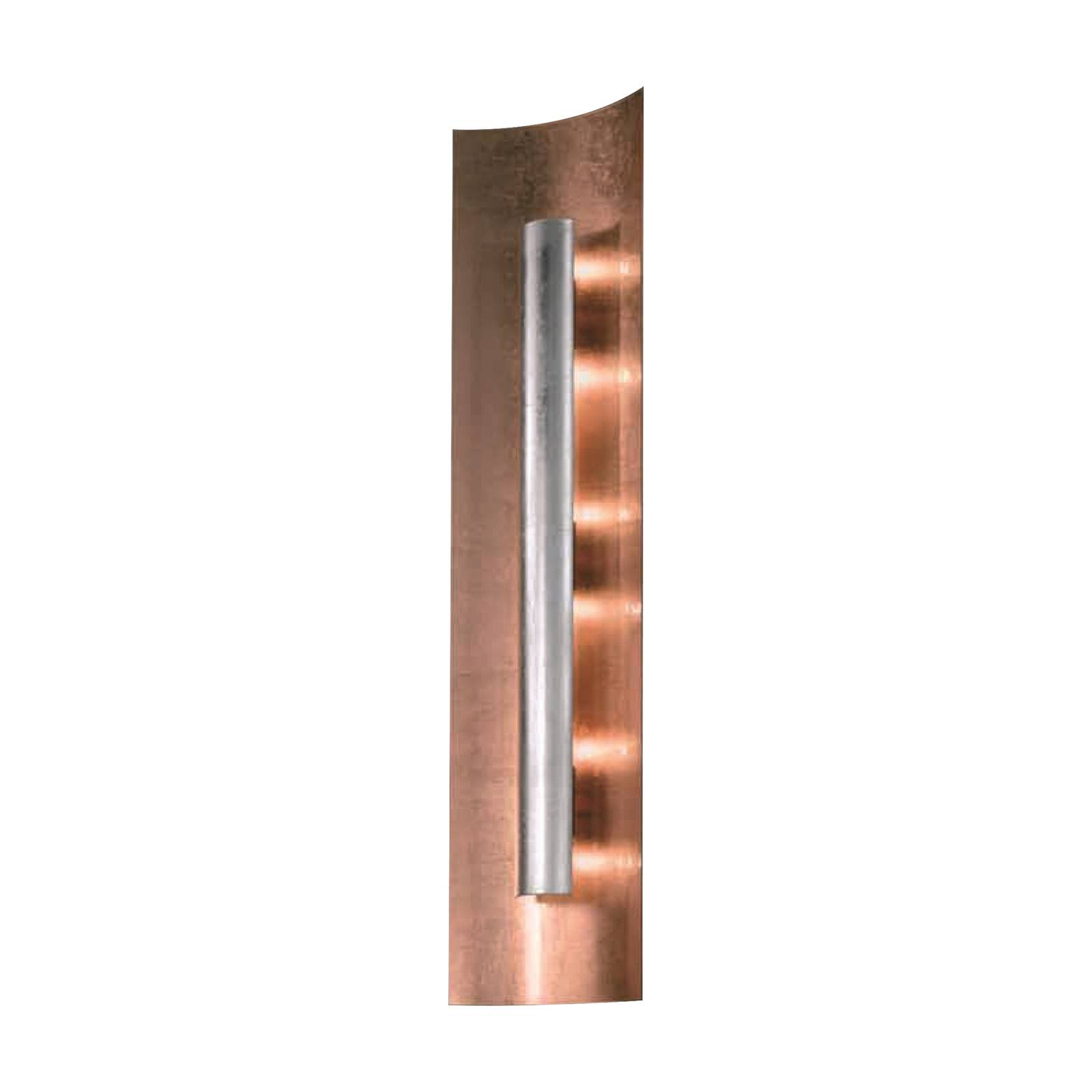 Wandlampe Aura Kupfer Blende silber, Höhe 100 cm von Kögl
