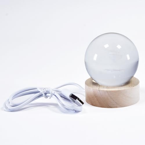 Kögler 52823-3D Glaskugel mit LED Beleuchtung, ca. 12,5 x 5,5 x 5,5 cm, Kristallkugel mit Schmetterling und Blumen Motiv, inkl. Holzsockel und USB-Kabel, als Nachtlicht oder Deko Kögler 52823-3D Glaskugel mit LED Beleuchtung, ca. 12,5 x 5,5 x 5,5 cm, Kristallkugel mit Schmetterling und Blumen Motiv, inkl. Holzsockel und USB-Kabel, als Nachtlicht oder Deko von Kögler