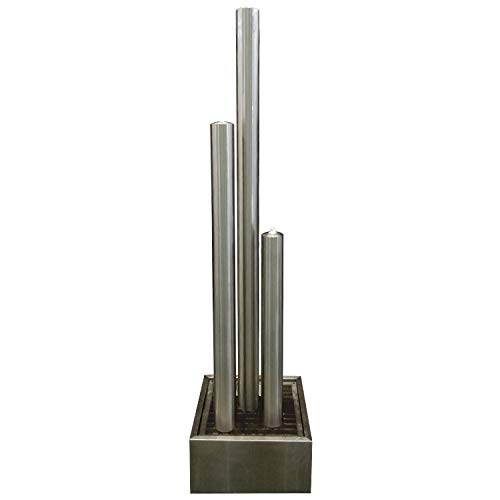 KÖHKO® Springbrunnen Zylinder Höhe ca. 180 cm 26003 Gartenbrunnen mit LED-Beleuchtung und PE-Becken von Köhko