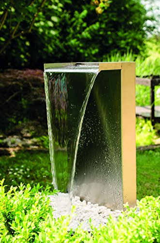 KÖHKO® Wasserfall Kobra aus Edelstahl 23006 Gartenbrunnen mit LED-Beleuchtung von Köhko