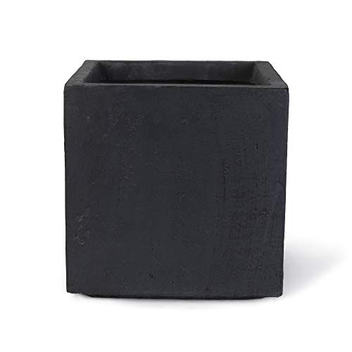 Köhko® Blumenkübel aus Fiberglas Pflanztopf 26x26x26 cm Anthrazit Quadrat von Köhko