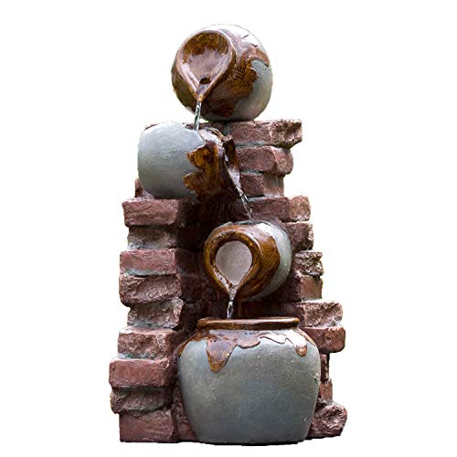 Köhko® Springbrunnen Connewitz 13013 Wasserspiel für Garten Terrasse Balkon Wohnzimmer von Köhko