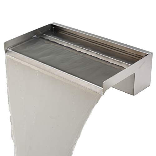 Köhko® Wasserfall 20 cm Wasserauslauf aus Edelstahl V2A matt gebürstet Aquafall von Köhko