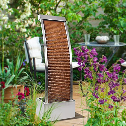 Köhko® Wasserwand Segel-Form aus Cortenstahl Höhe 110 cm mit LED-Beleuchtung Terrassenbrunnen Zimmerbrunnen Venezuela 32004 Variation-2 von Köhko