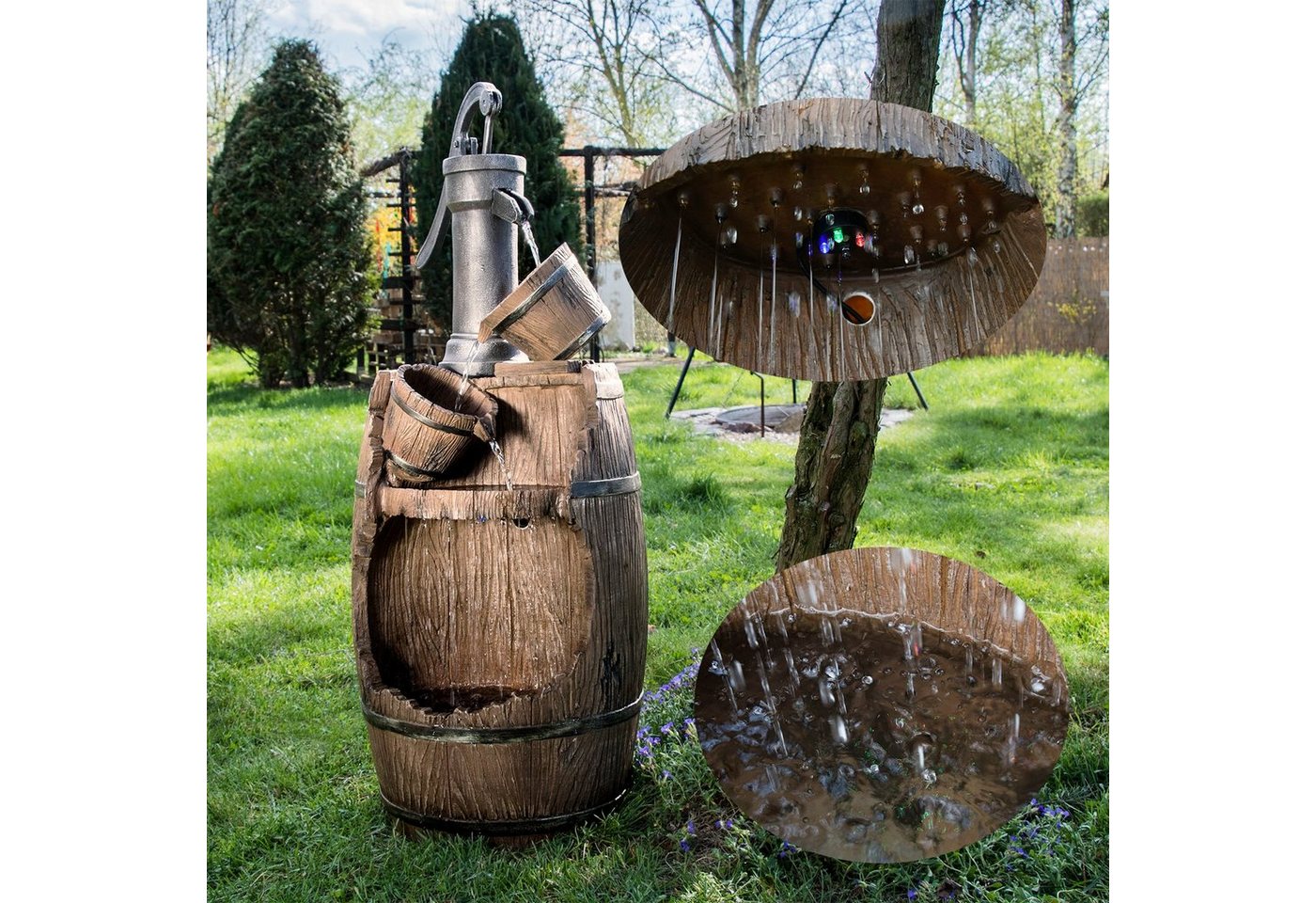 Köhko Gartenbrunnen Gartenbrunnen mit Regenfalleffekt Dölitz 13014 Wasserspiel von Köhko