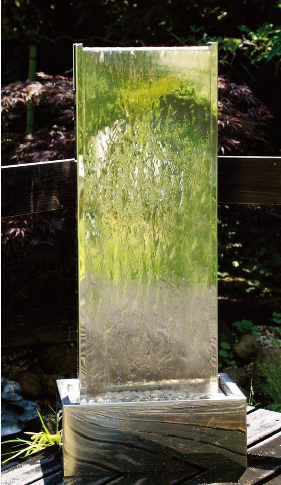 Köhko Gartenbrunnen MURO " mit LED aus Edelstahl Wasserwand für Garten Terrasse" von Köhko