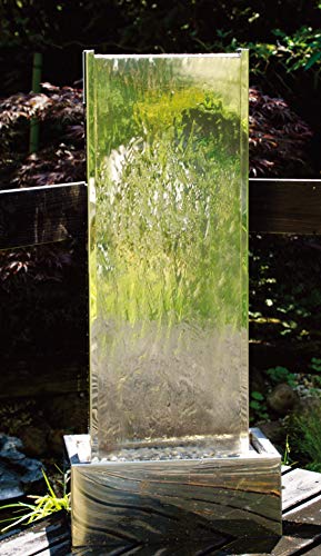 Köhko Springbrunnen Muro S Höhe ca. 95 cm mit LED-Beleuchtung aus Edelstahl Wasserwand Wasserspiel für Garten Terrasse von Köhko