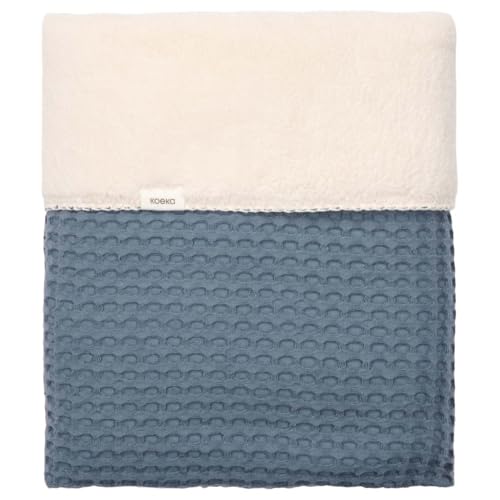 Koeka Babydecke - Ganzjahresdecke - Kuscheldecke - Ür Kinderwagen Und Wiege - Extra Weich - Baumwolle - Abwaschbar - Blau 100X75 von Koeka