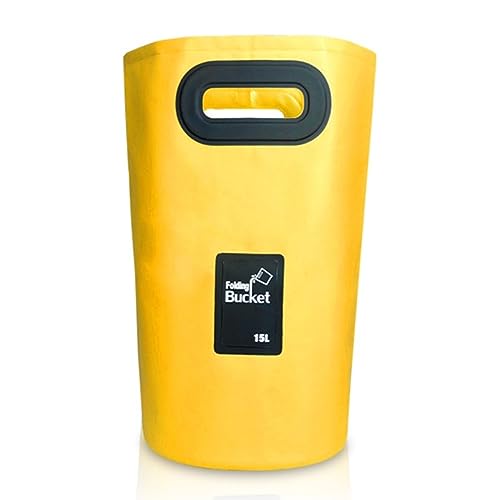 15 Liter Campingeimer Eimer faltbar Falteimer Camping Wassereimer Putzeimer, Größe:15 Liter, Farbe:Gelb von König Design