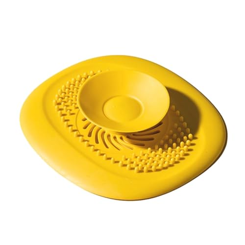 Abflusssieb Silikon, Abflusssieb Dusche Haarfänger Badewanne Abflussabdeckung, Abflusssieb für Badezimmer Badewanne und Küche (Gelb) von König Design