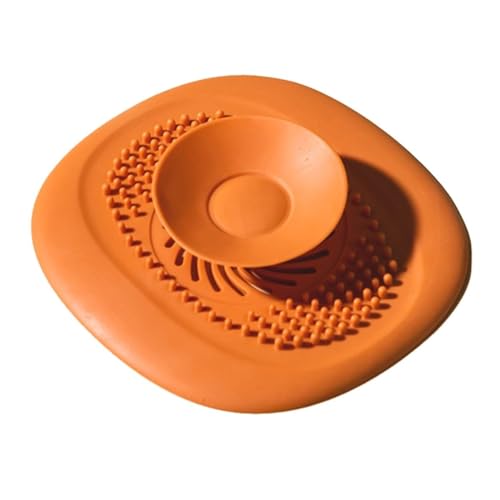 Abflusssieb Silikon, Abflusssieb Dusche Haarfänger Badewanne Abflussabdeckung, Abflusssieb für Badezimmer Badewanne und Küche (Orange) von König Design