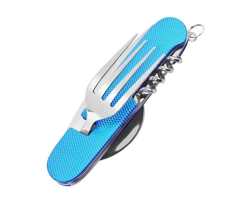 König Design Besteck-Set 6 in 1 Camping Besteck Set Klappbar, 1 Personen, Reisebesteck Outdoor Bundeswehr Feldbesteck von König Design