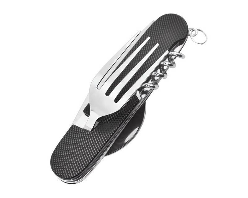 König Design Besteck-Set 6 in 1 Camping Besteck Set Klappbar, 1 Personen, Reisebesteck Outdoor Bundeswehr Feldbesteck von König Design