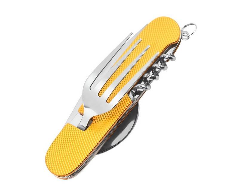 König Design Besteck-Set 6 in 1 Camping Besteck Set Klappbar, 1 Personen, Reisebesteck Outdoor Bundeswehr Feldbesteck von König Design