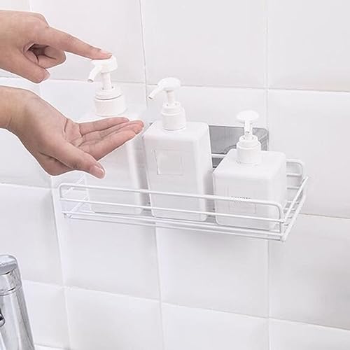 König Design Duschablage Ohne Bohren Duschregal Badregal Selbstklebend Dusch Korb Oganisator, Farbe:Weiß von König Design