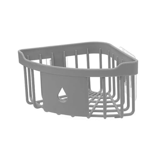 König Design Duschablage mit 2 Klebe Haken Duschregal Ecke ohne Bohren Abnehmbar Badezimmer Organizer Wasserdicht und ölbeständiges Duscheckregal für Bad und Küche (Grau, 3 Stück) von König Design