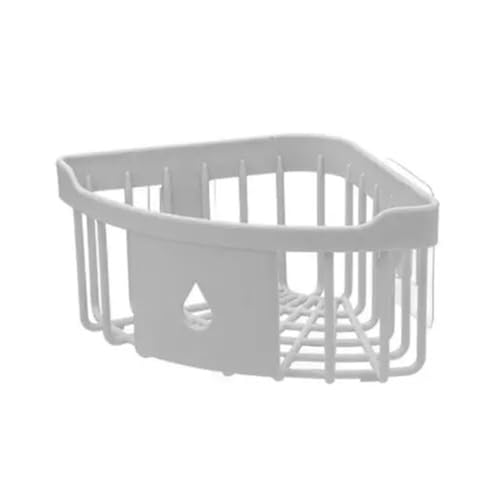 König Design Duschablage mit 2 Klebe Haken Duschregal Ecke ohne Bohren Abnehmbar Badezimmer Organizer Wasserdicht und ölbeständiges Duscheckregal für Bad und Küche (Weiß, 1 Stück) von König Design