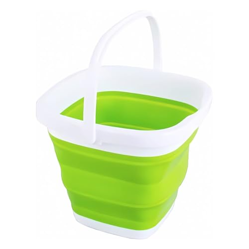 König Design Faltbarer Eimer - Platzsparend & Robust - BPA-frei, Ergonomischer Griff - Haushalt, Outdoor (Grün, 5 Liter) von König Design