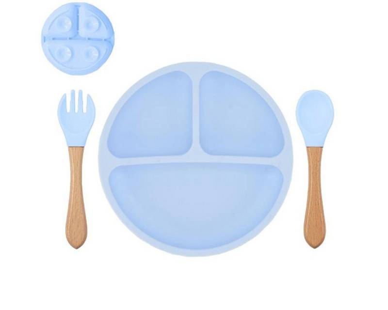 König Design Kindergeschirr-Set Babyteller Kinderteller mit Saugnapf Teller mit Löffel Gabel, 1 Personen, Silikon BPA Frei Baby Tischset für Baby und Kinder König Design Kindergeschirr-Set Babyteller Kinderteller mit Saugnapf Teller mit Löffel Gabel, 1 Personen, Silikon BPA Frei Baby Tischset für Baby und Kinder von König Design