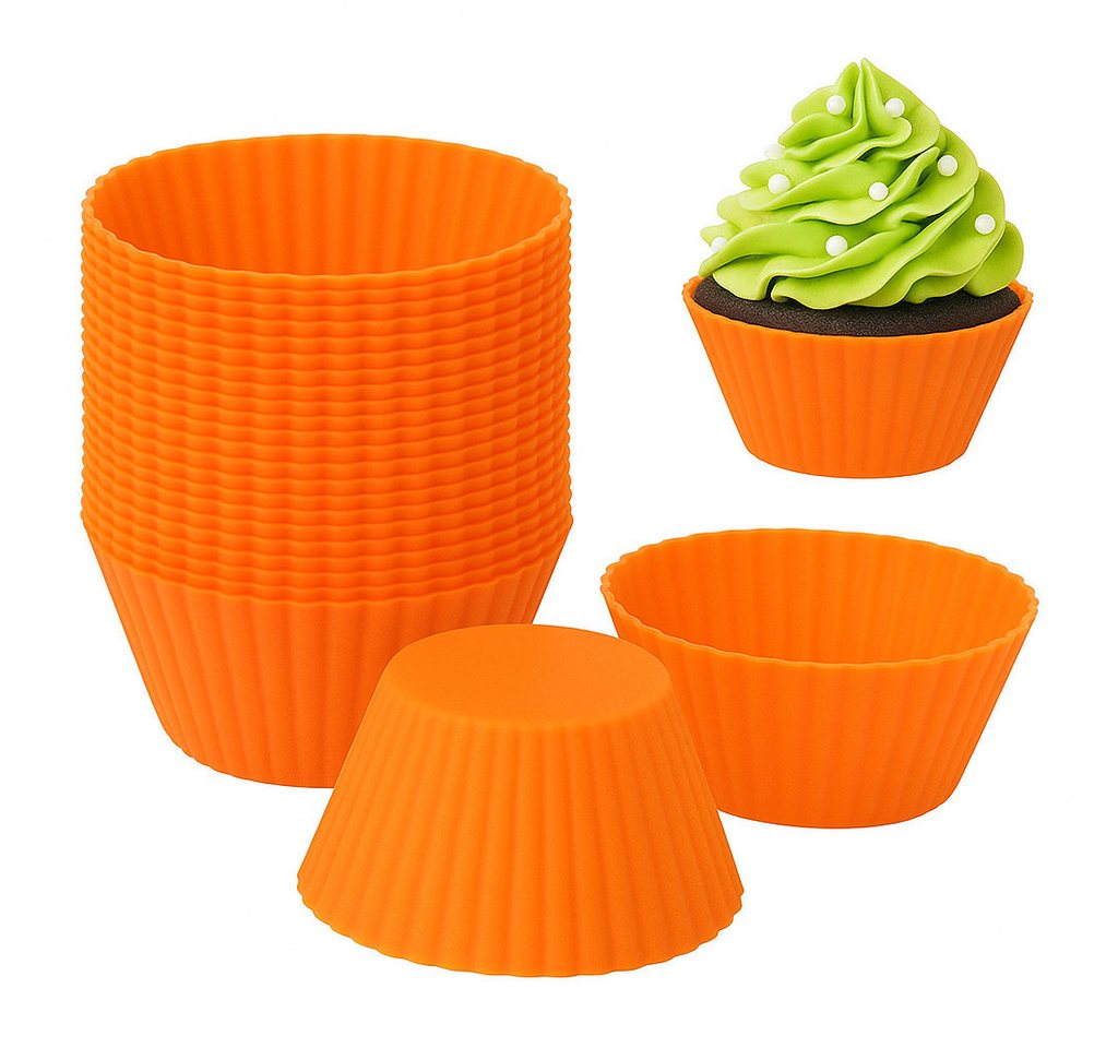 König Design Muffinform Backform Silikon Wiederverwendbare Muffinformen, (Set 24-tlg), Muffinförmchen Cupcake BPA-Frei von König Design