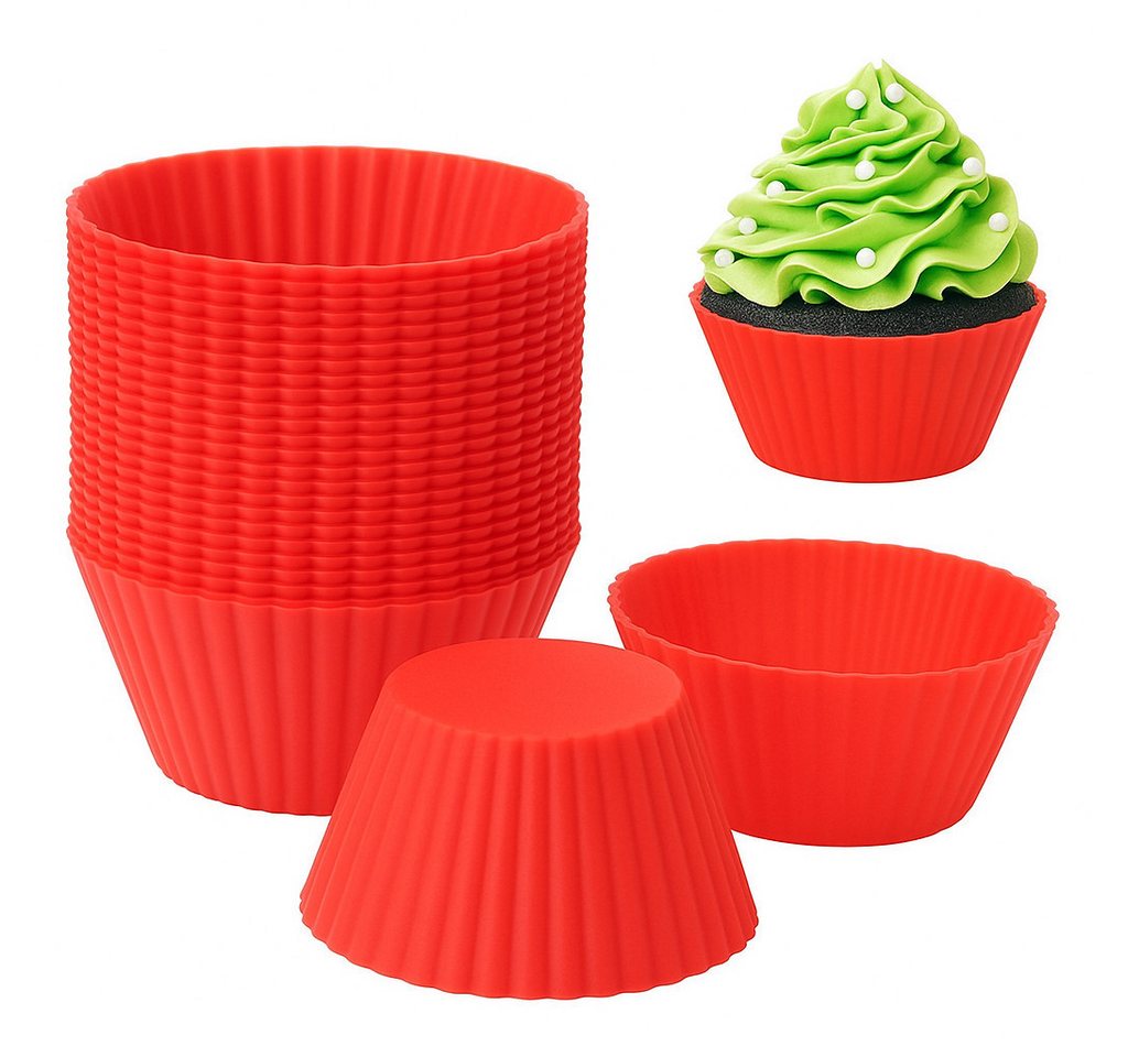 König Design Muffinform Backform Silikon Wiederverwendbare Muffinformen, (Set 24-tlg), Muffinförmchen Cupcake BPA-Frei von König Design