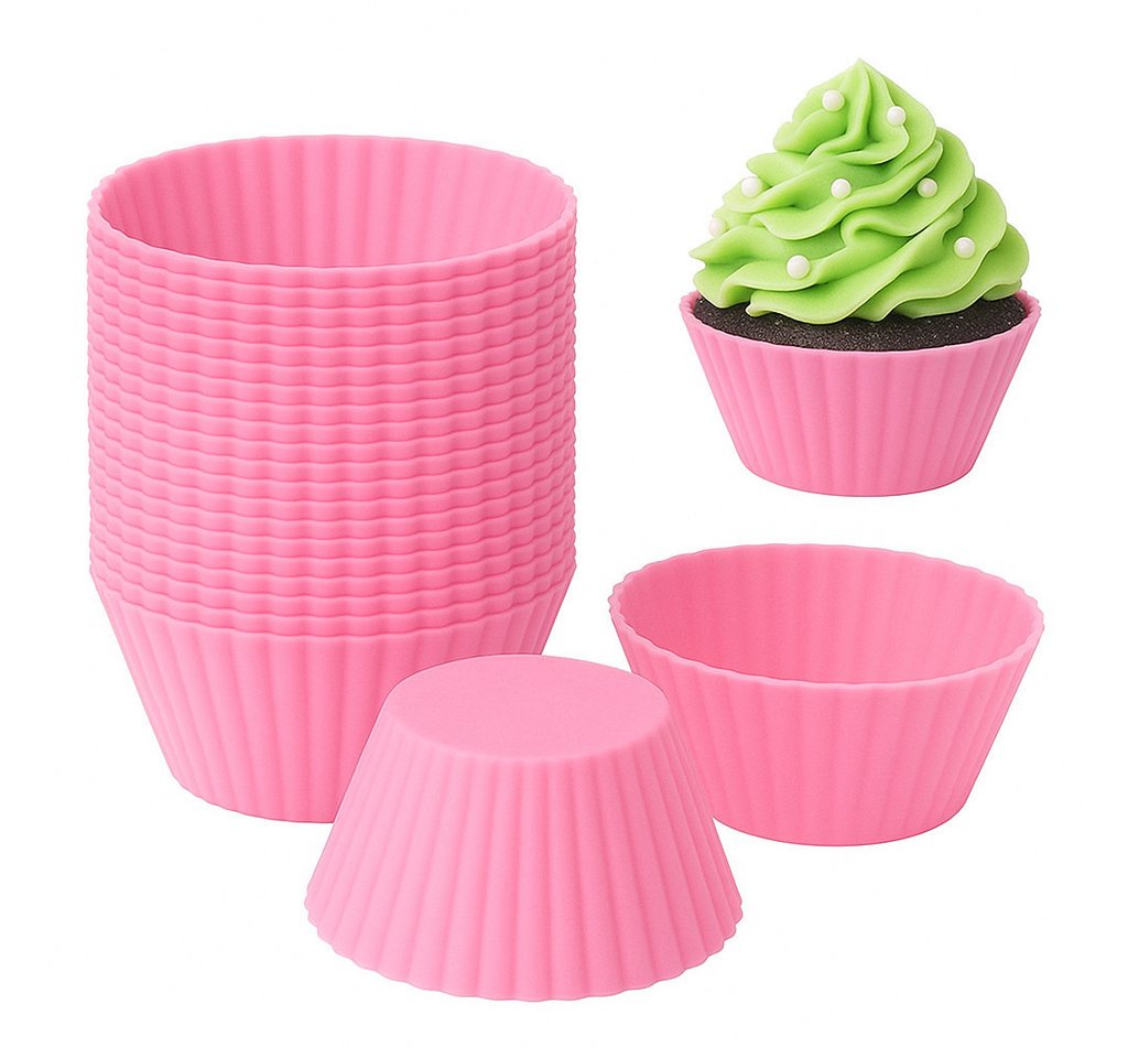 König Design Muffinform Backform Silikon Wiederverwendbare Muffinformen, (Set 24-tlg), Muffinförmchen Cupcake BPA-Frei von König Design