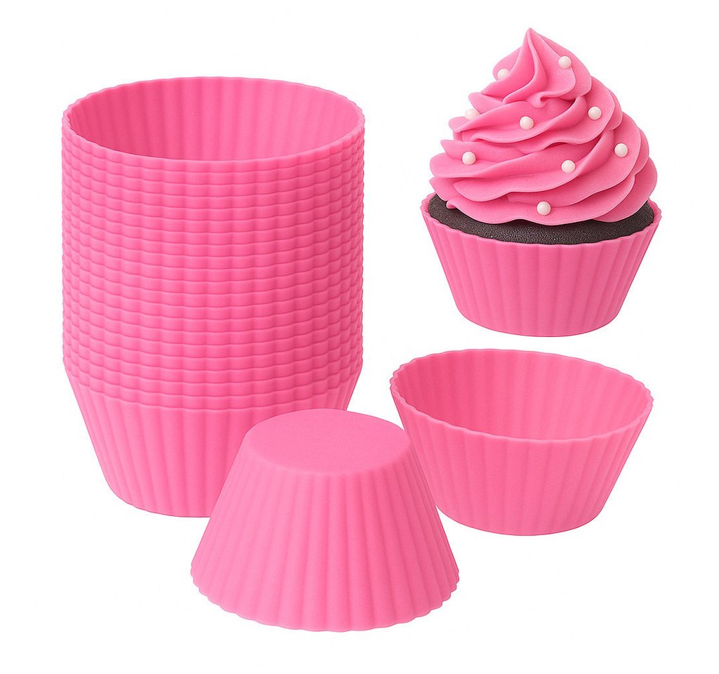 König Design Muffinform Backform Silikon Wiederverwendbare Muffinformen, (Set 24-tlg), Muffinförmchen Cupcake BPA-Frei von König Design