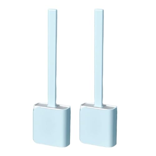 König Design Toilettenbürste, Klobürste Silikon WC Bürsten mit flexiblen Borsten, Toilettenbürste mit schnell trocknendem Halter Set für Badezimmer (Elegant 2er Pack Blau) von König Design