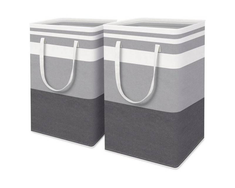 König Design Wäschetonne Wäschesack Wäschesammler Wäschebox Wäschekorb 75 Liter freistehend (2 St), Wäschetrenner Wäschesortierer zusammenklappbar von König Design