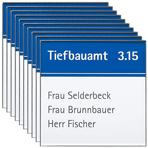 10x Rio Türschild 150 | 150x150mm | Edelstahl | Türschild Büro | Büroschild | inkl. entspiegelter Abdeckung von König Werbeanlagen