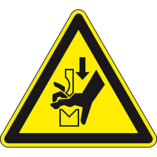 Aufkleber I Warnschild Warnung vor Quetschgefahr, RoHS konform, Folie, selbstklebend, SL 100mm, DIN EN ISO 7010 W030 von König Werbeanlagen