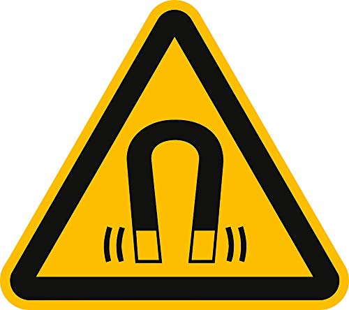 Aufkleber Warnschild Warnung vor magnetischem Feld 10cm sl Folie von König Werbeanlagen