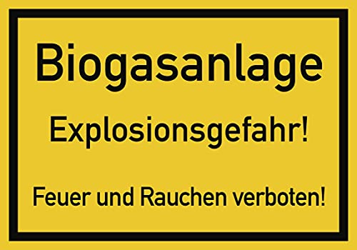 Biogasanlage-Explosionsgefahr! Feuer und Rauchen verb, Kunststoff, 200x140 mm von König Werbeanlagen