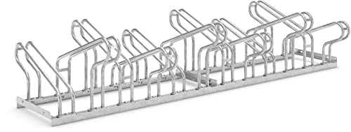 Bügelparker 2162 beidseitig | Fahrradständer für 12 Fahrräder | Abwechselnde Hoch-/Tiefeinstellung | Fahrradparker Bodenparker Mehrfachständer | Dreifke® von König Werbeanlagen