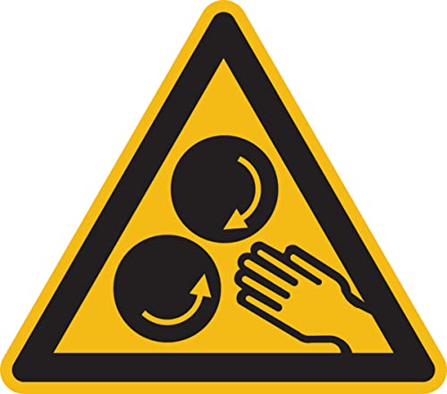 Dreifke® Aufkleber Warnschild, Warnung vor laufenden Walzen - praxisbewährt Folie selbstklebend 5 6 Stk. von König Werbeanlagen