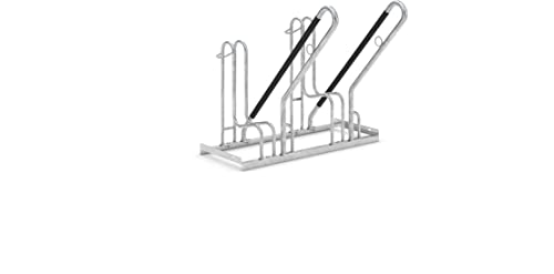 Fahrradparksystem 4702 XBF | Sicherheit und Komfort l Fahrradständer für 2 Fahrräder | Einstellen+Anlehnen | Reihenparker einseitig | Stahl verzinkt | Anlehnbügel Bodenparker Mehrfachständer von König Werbeanlagen