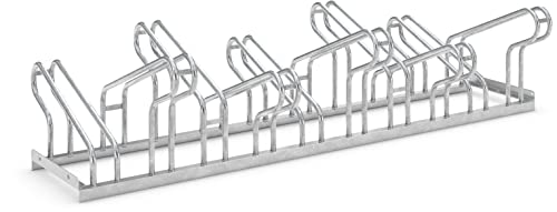 Fahrradständer 1160 für 10 Fahrräder | beidseitig zur Freiaufstellung | extra Schutz gegen Umfallen und Umdrücken | Abwechselnde Hoch-/Tiefeinstellung | Dreifke® von König Werbeanlagen