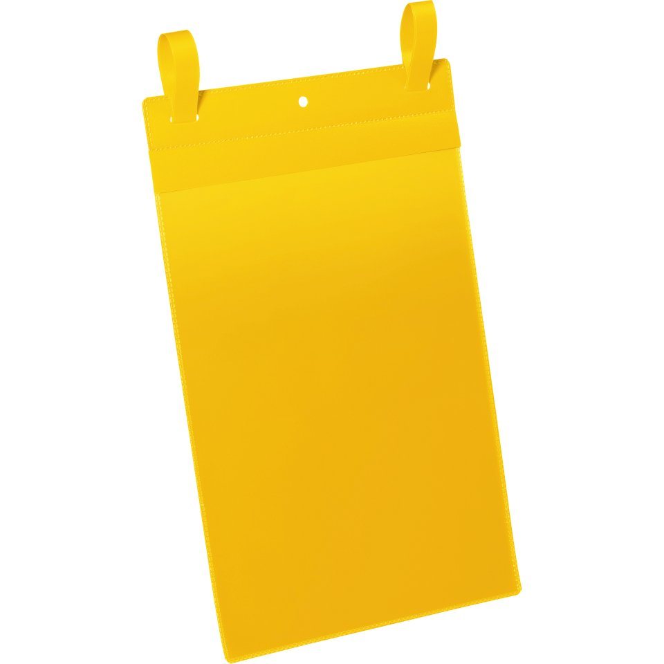 König Werbeanlagen Montagezubehör DURABLE Gitterboxtasche, mit Lasche, gelb/transparent, A4, Hochformat, 50/VE von König Werbeanlagen