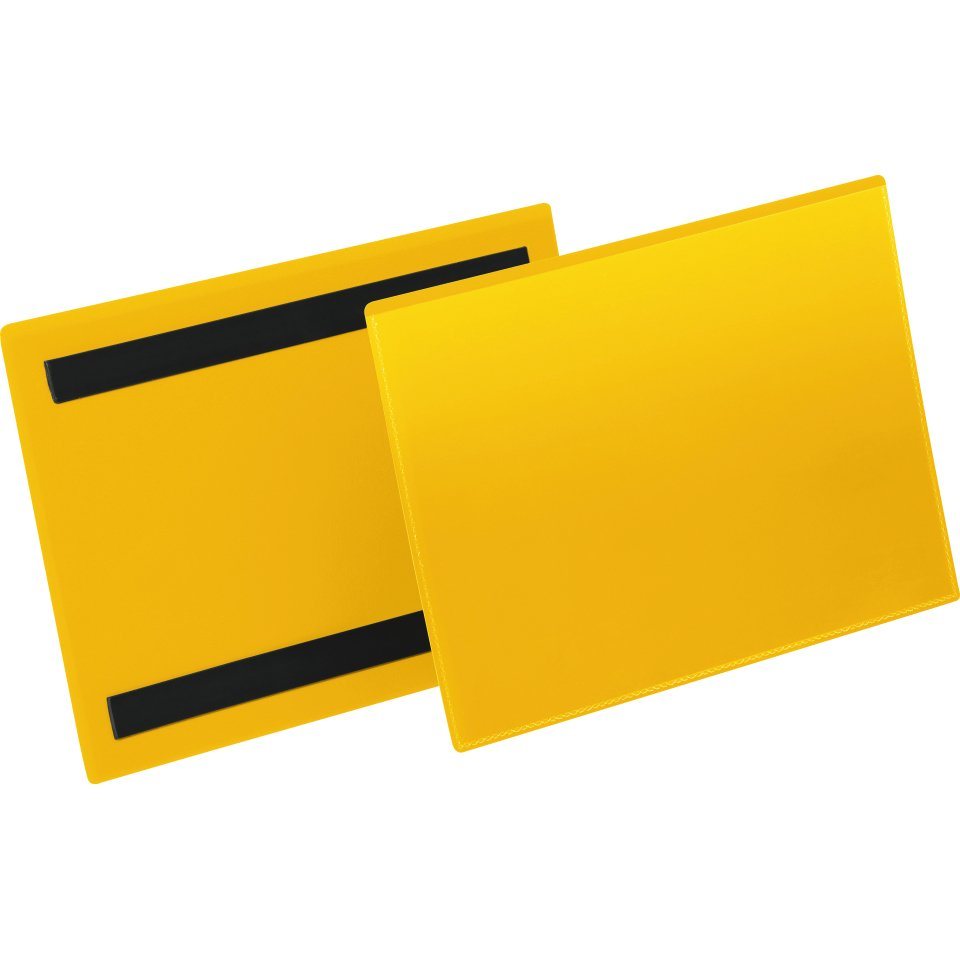König Werbeanlagen Montagezubehör DURABLE Kennzeichnungstasche, magnetisch, gelb/transparent, 148x210mm, 50/VE von König Werbeanlagen