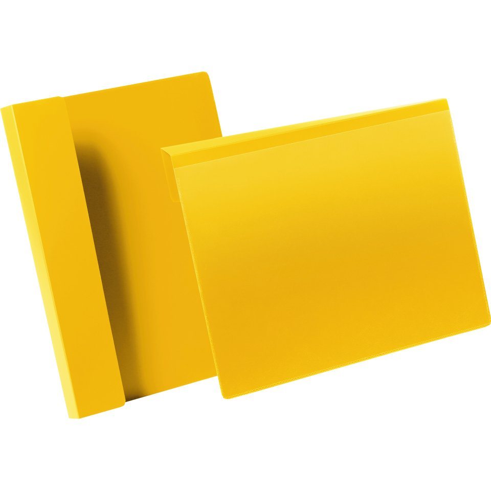 König Werbeanlagen Montagezubehör DURABLE Kennzeichnungstasche, mit Falz, gelb/transparent, 297x210mm (A4), 50/VE von König Werbeanlagen
