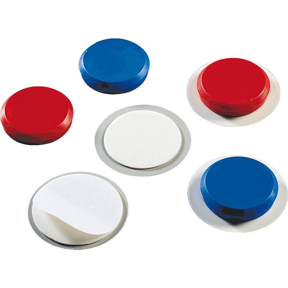 König Werbeanlagen Montagezubehör Magnet-Pads, rot, aus selbstklebendem Blech Ø 50mm, Magnete Ø 40mm, 10/VE von König Werbeanlagen