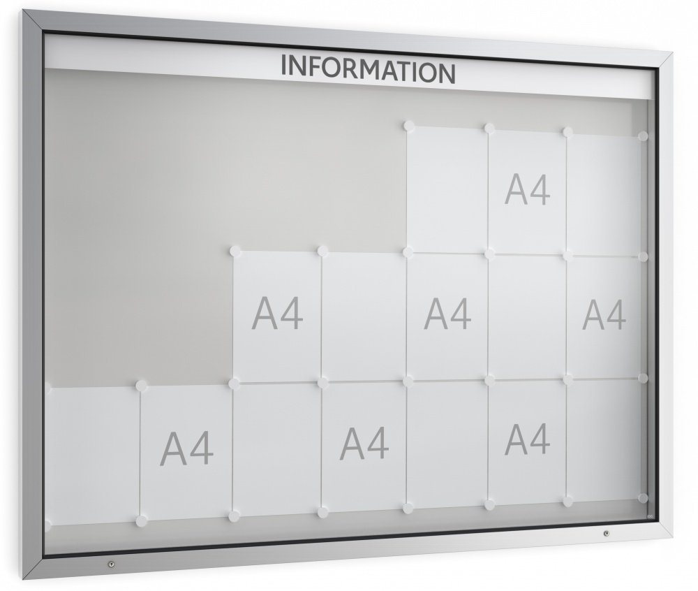 König Werbeanlagen Rahmen Das Einsteigermodell: Top-Qualität zu unschlagbarem Preis E 21 - 21 x DIN A4 - Einseitig - 70 mm Bautiefe - Vitrine von König Werbeanlagen