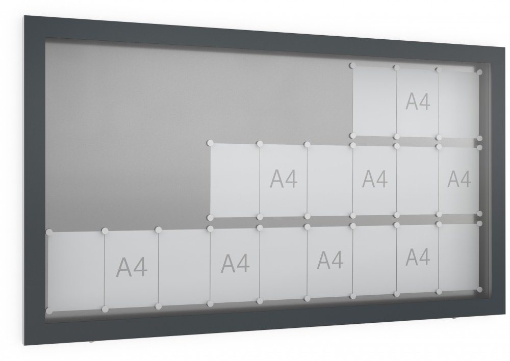 König Werbeanlagen Rahmen Ganzglas-Schaukasten GG 27 - 27 x DIN A4 - Einseitig - 70 mm Bautiefe - Vitrine von König Werbeanlagen