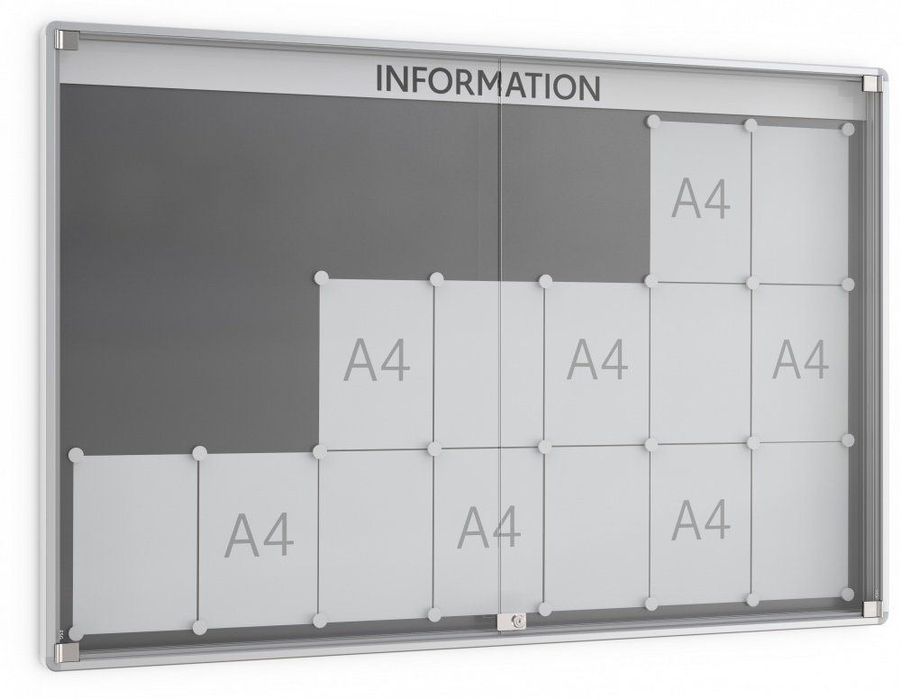 König Werbeanlagen Rahmen Maximaler Komfort: Unser Premiumschaukasten GR 11 - 21 x DIN A4 - Einseitig - 60 mm Bautiefe - Vitrine von König Werbeanlagen