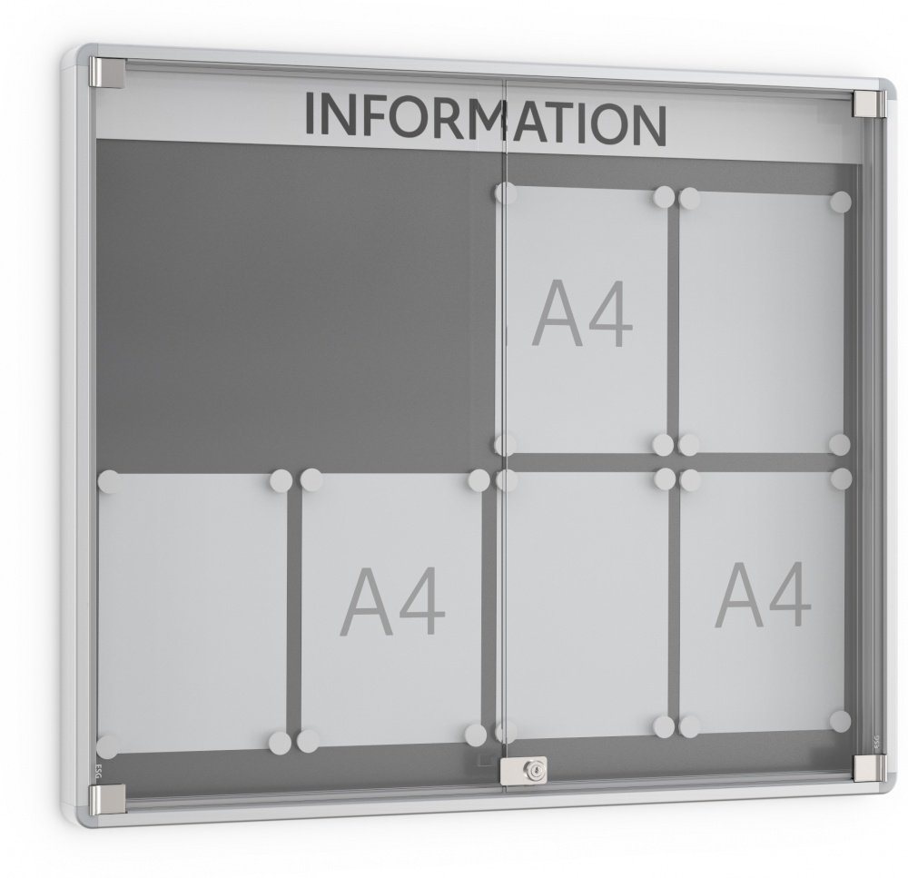 König Werbeanlagen Rahmen Maximaler Komfort: Unser Premiumschaukasten GR 8 - 8 x DIN A4 - Einseitig - 60 mm Bautiefe - Vitrine von König Werbeanlagen