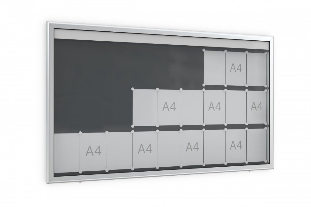 König Werbeanlagen Rahmen Top-Qualität in neuer Form: Softline-Schaukasten für außen ES 27 - 27 x DIN A4 - Einseitig - 70 mm Bautiefe - Vitrine von König Werbeanlagen