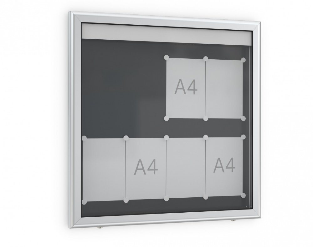 König Werbeanlagen Rahmen Top-Qualität in neuer Form: Softline-Schaukasten für außen ES 8 - 8 x DIN A4 - Einseitig - 70 mm Bautiefe - Vitrine von König Werbeanlagen