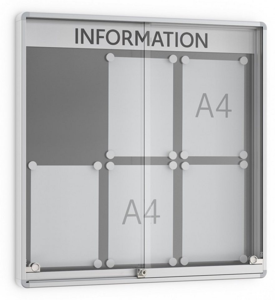 König Werbeanlagen Rahmen Top präsentiert: Der Premium-Schiebetürschaukasten SR 7 - 6 x DIN A4 - Einseitig - 60 mm Bautiefe - Vitrine von König Werbeanlagen