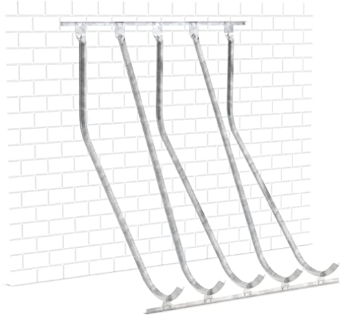 Platzsparender Schräghochparker SW 5 Wandmontage | Fahrradständer für 5 Fahrräder | Wandmontage | Einfach schräg, komfortabel und sicher parken | Fahrradparker Schrägparker Hochparker | Dreifke® von König Werbeanlagen