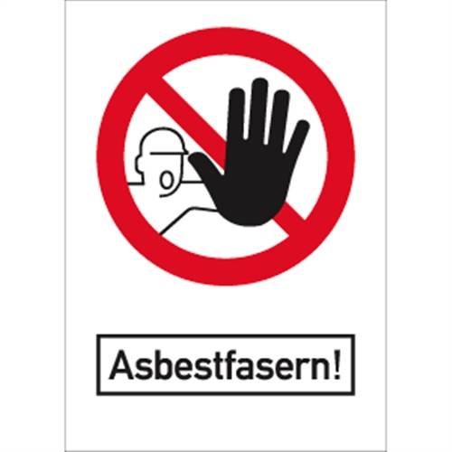 Schild Asbestfasern!, Kombischild, Alu, 500x700 mm von König Werbeanlagen